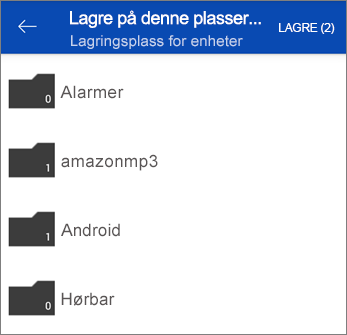 Lagre filer fra OneDrive