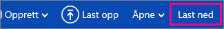 OneDrive-meny – Last ned-knappen