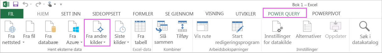 Power Query-båndet