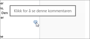 Bilde av kommentarboble i Word Online