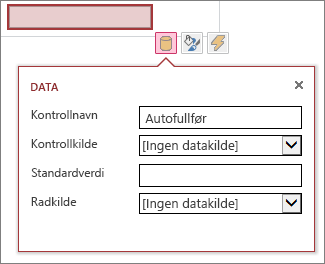 Egenskapsboks for en ny autofullføringsbokskontroll