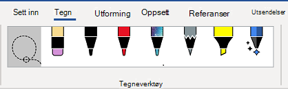 Tegneverktøy-fanen på Båndet i Word.