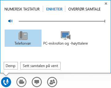 Skjermbilde av lydalternativer