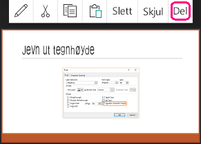 Kommandoen Del i PowerPoint for Android