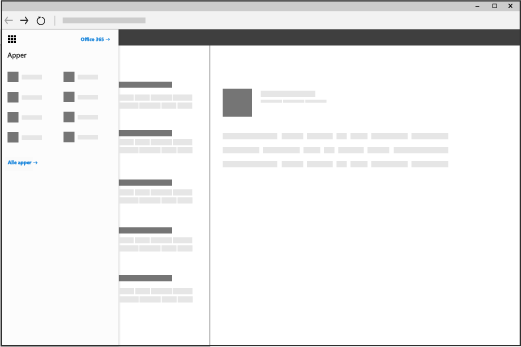 Åpner et nettleservindu med startprogrammet Office 365