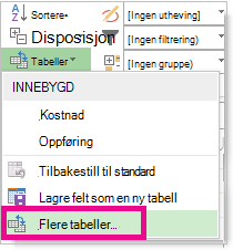 Bilde av flere tabeller