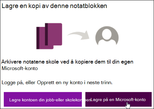 Lagre til en Microsoft-konto