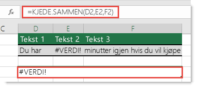 #VERDI! feil i KJEDE.SAMMEN