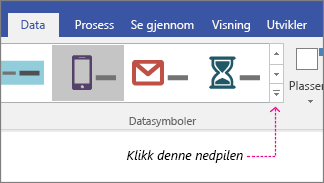 Data-fanen, knappen for Datasymbol-galleriet