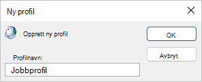 Skriv inn et profilnavn.