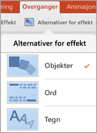 Alternativer for effekt