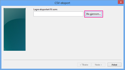 Velg Bla gjennom for å gi filen et navn.