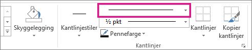 Velge linjestil for kantlinje
