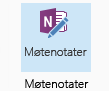 Skjermbilde av møtenotatikonet på møteinvitasjonsbåndet