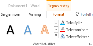 Gruppen WordArt-stiler