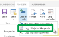 Legg til linje for ikke-prosjektaktiviteter