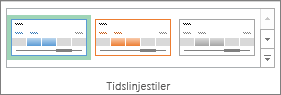 Tidslinjestiler i fanen Alternativer i Tidslinjeverktøyene