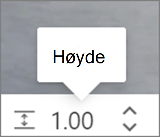 Brukergrensesnitt for høyde