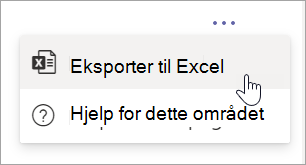 Velg Eksporter til Excel fra rulle gardin listen flere alternativer i rapport