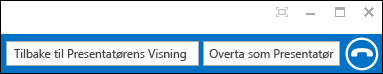Gå tilbake/overta som presentatør