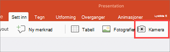 Sett inn et bilde fra kameraet