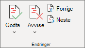 Godta eller forkaste endringer