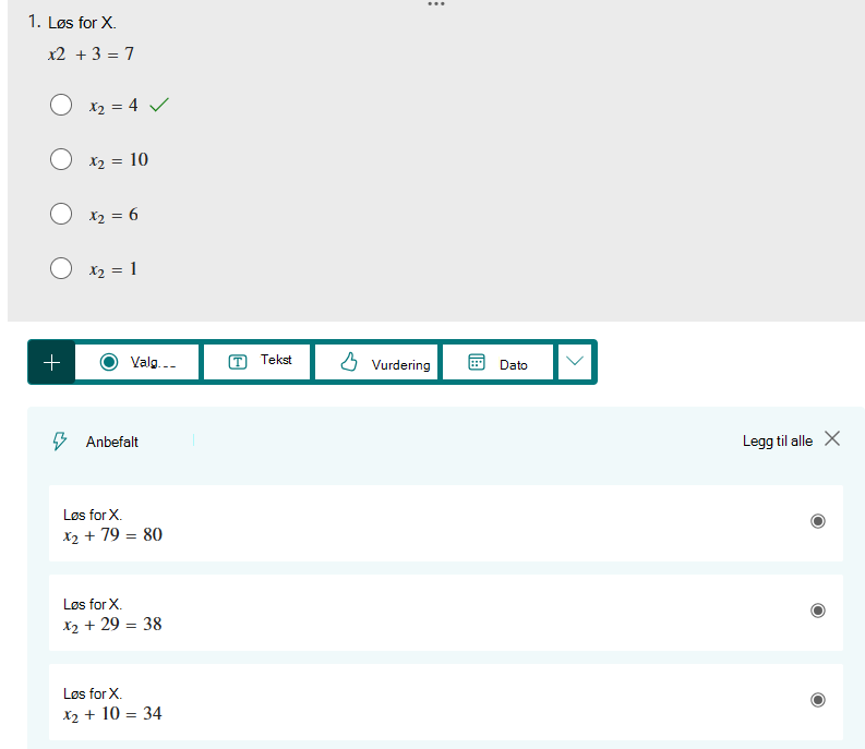 opprett matematikk