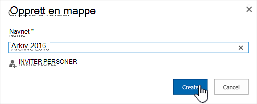 Opprett mappe for en bibliotekdialogboks