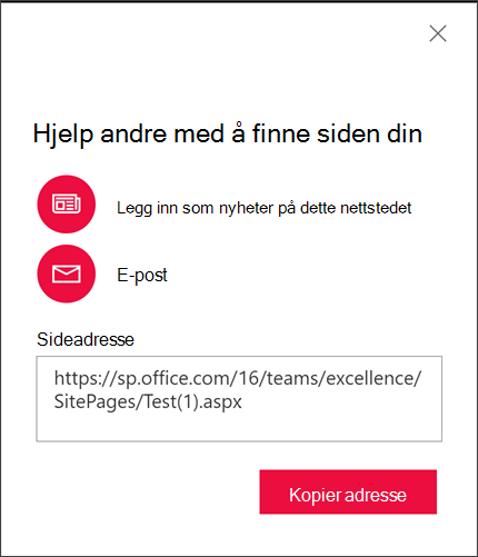 Alternativer for å hjelpe andre med å finne siden din