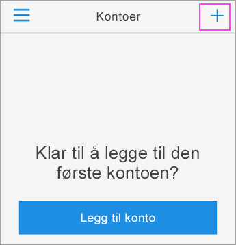 Trykk på plusstegnet (+) i godkjenningsappen i Azure.