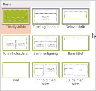 Lysbildeoppsett i PowerPoint