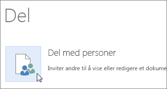 Knappen Del med andre i Word Online