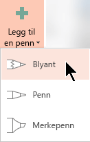 Du kan tegne med håndskrift med tre forskjellige teksturer: en blyant, en penn eller en merkepenn