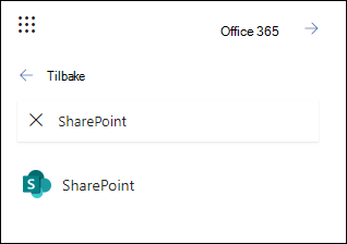 Søk etter SharePoint