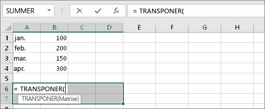 =TRANSPONER(