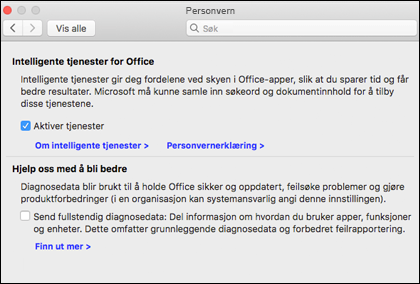 Aktivere intelligente funksjoner på Mac