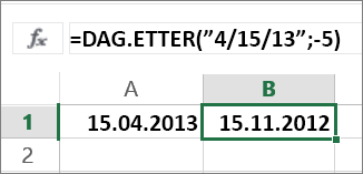 Trekke måneder fra en dato