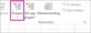 Klikk Grupper på Data-fanen