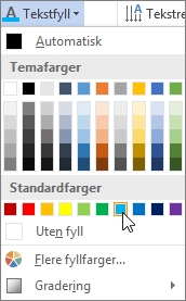 Velge en fyllfarge-tekst