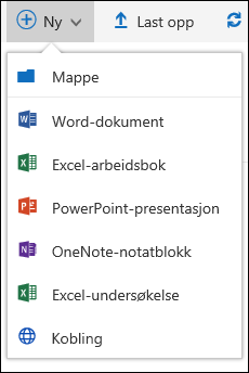 Opprette en ny fil i et dokumentbibliotek i Office 365