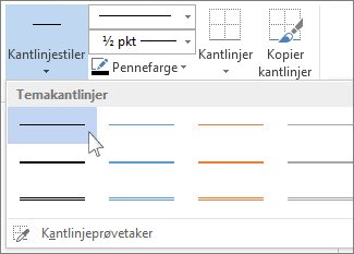 Stiler for tabellkantlinjer