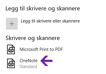 Valgmenyen for notatblokkplassering i OneNote for Windows 10