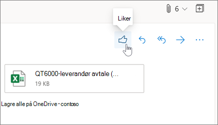 Liker du en e-postmelding i Outlook på nettet