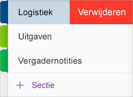 Een sectie verwijderen in OneNote voor iOS