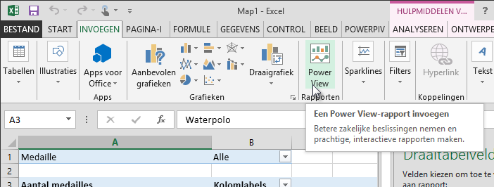 Een Power View-rapport invoegen