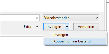 Toont het dialoogvenster Video invoegen in PowerPoint