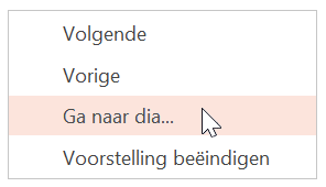 Naar een dia buiten de normale volgorde gaan