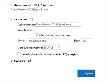 Selecteer Serverinstellingen om uw gebruikersnaam, wachtwoord en serverinstellingen te wijzigen.