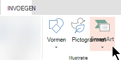 Selecteer smartart op het tabblad Invoegen