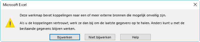 Dialoogvenster Verbroken verwijzingen in Excel